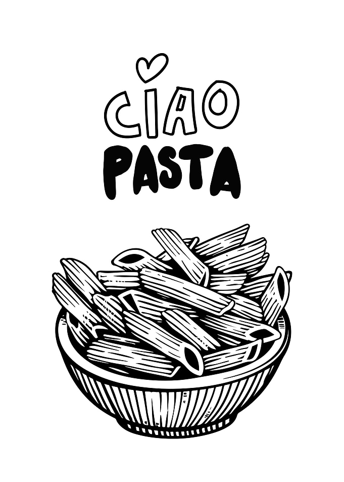 Ciao Pasta Penne Illustration