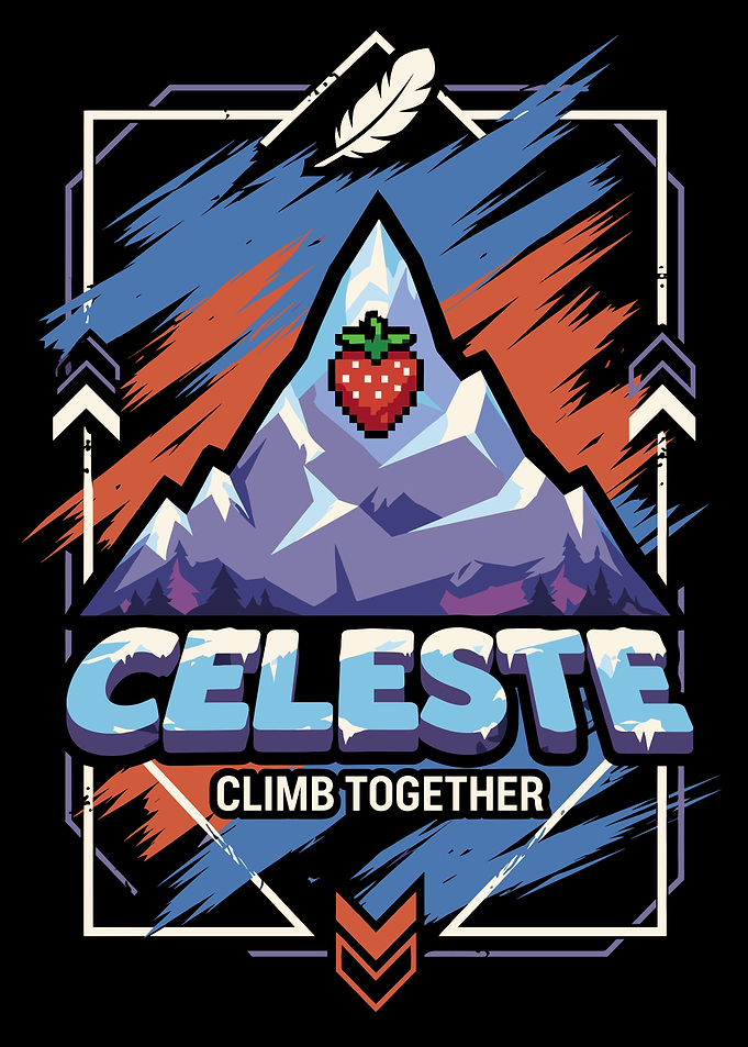 Celeste Video Game Mountain Art