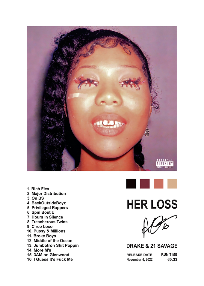 Drake and 21 Savage Her Loss Poster