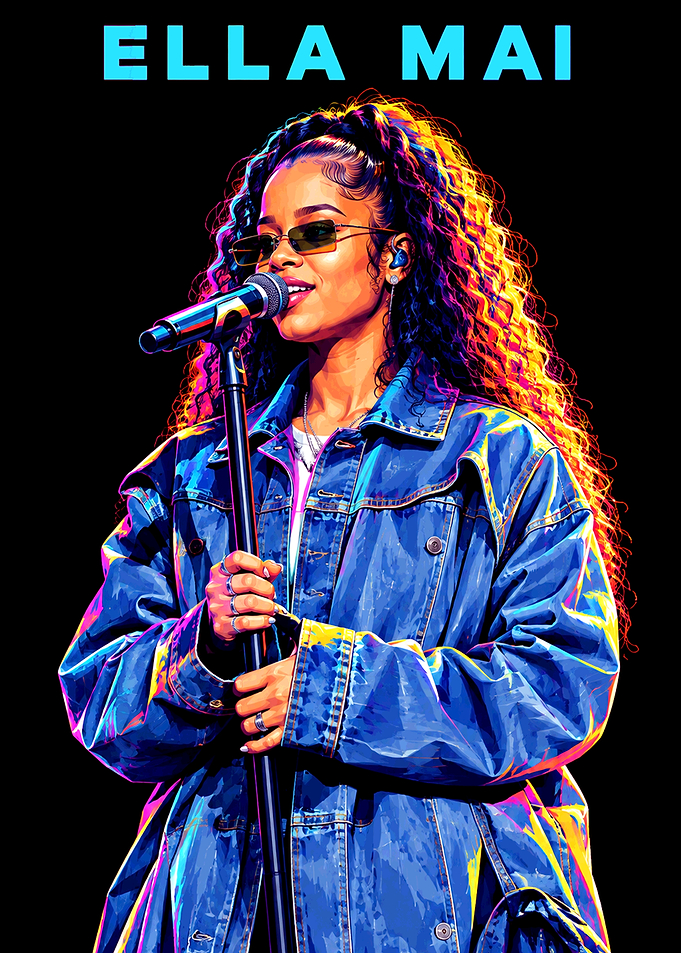 Ella Mai Neon Pop Art Portrait