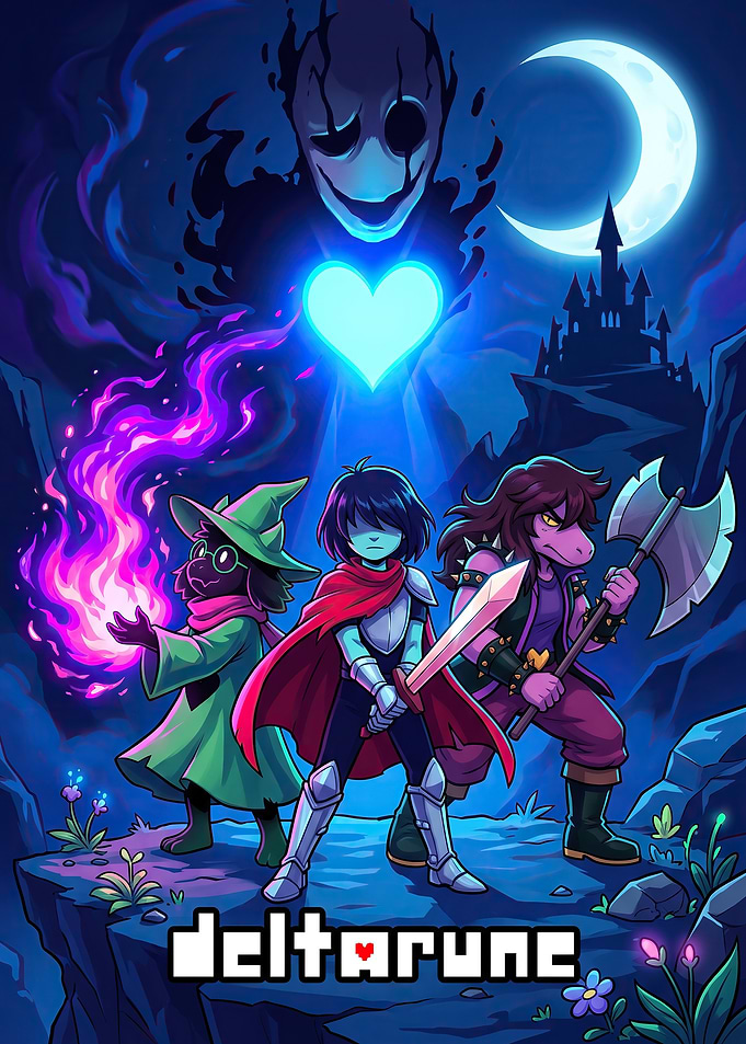 Deltarune Main Trio Adventure Poster