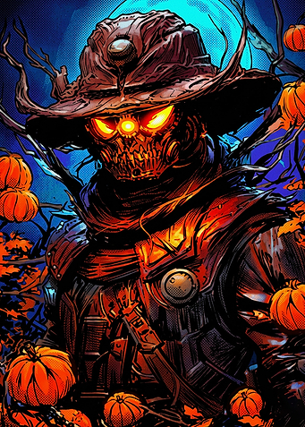Scarecrow Halloween Comic Book Art