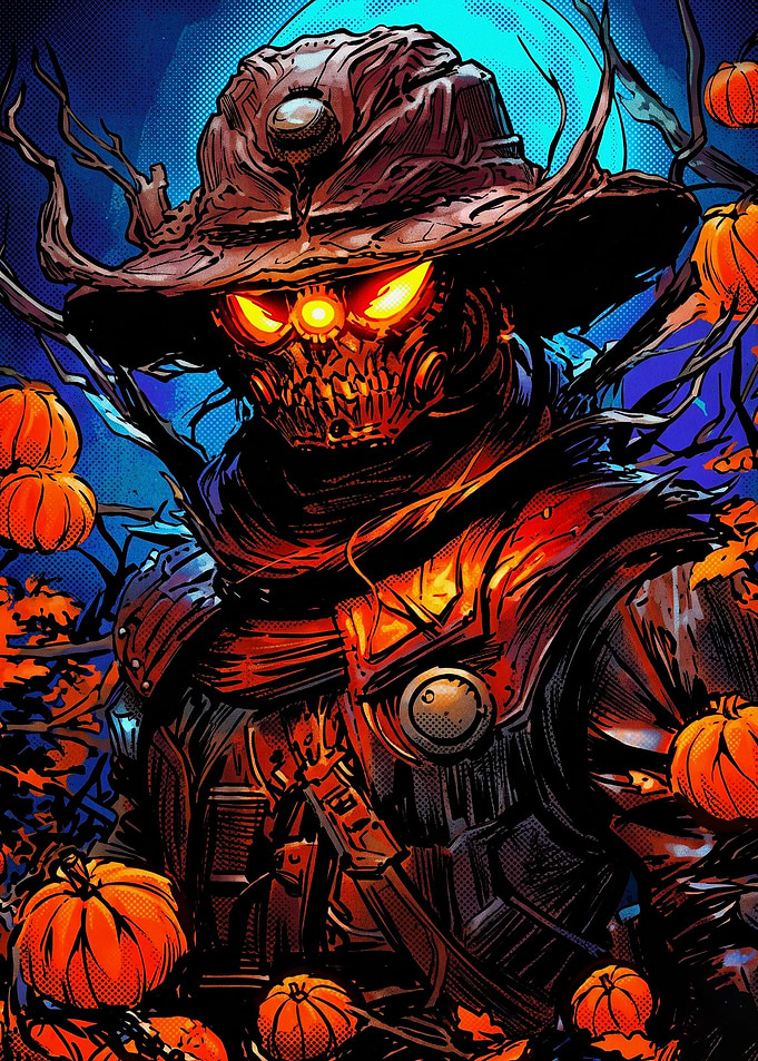 Scarecrow Halloween Comic Book Art