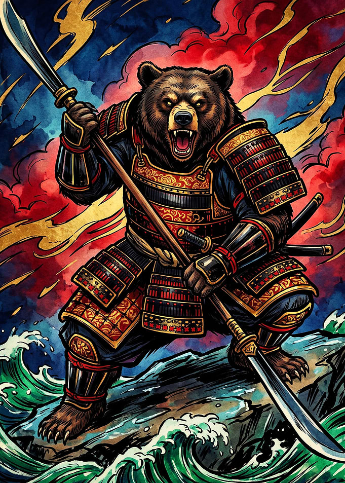 Fierce Samurai Bear Warrior