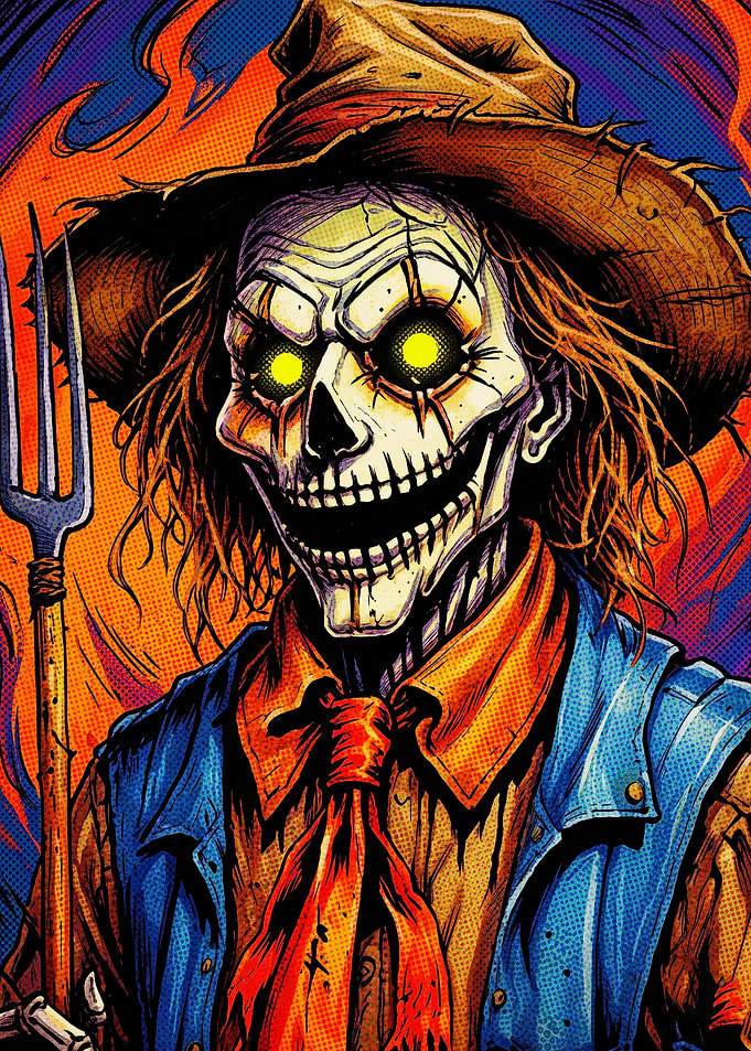 Sinister Scarecrow Comic Book Illustration