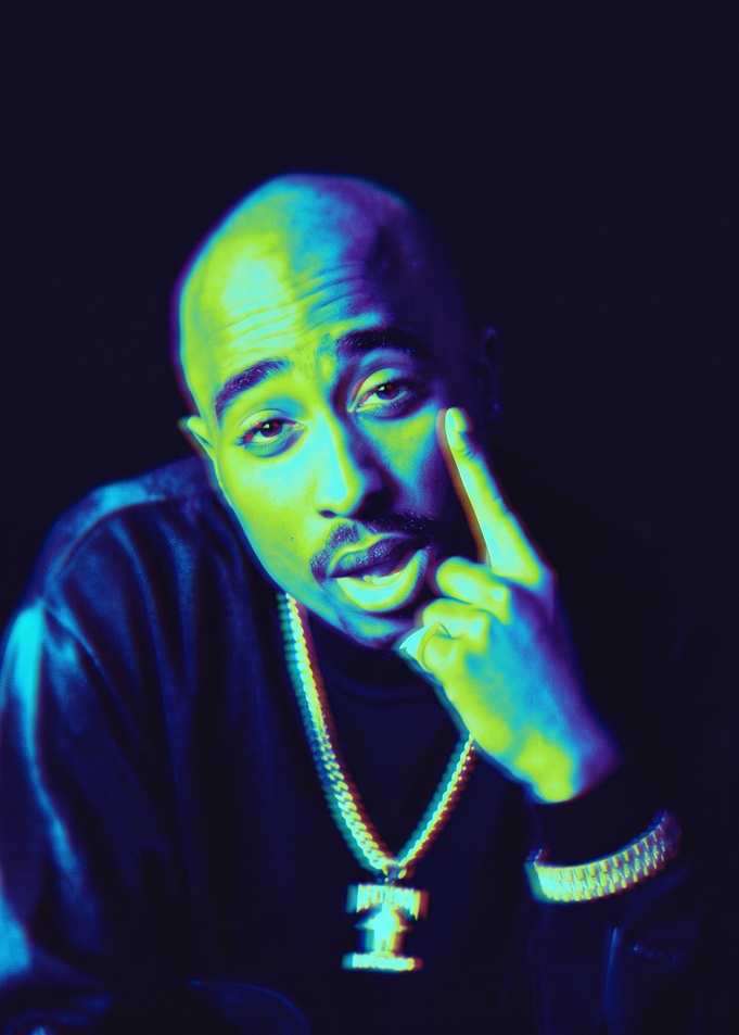 Tupac Shakur Neon Portrait