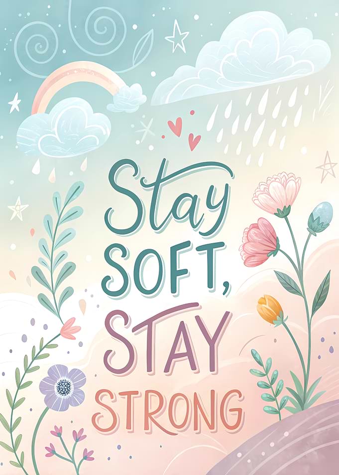 Stay Soft Stay Strong Inspirational Poster