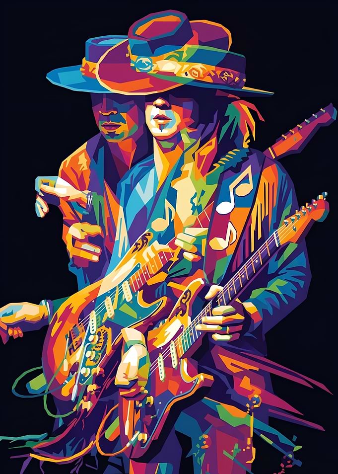 Stevie Ray Vaughan Pop Art Portrait