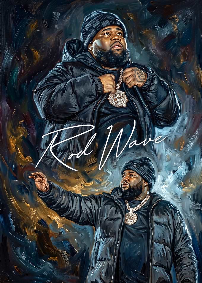 Rod Wave Artistic Portrait Poster