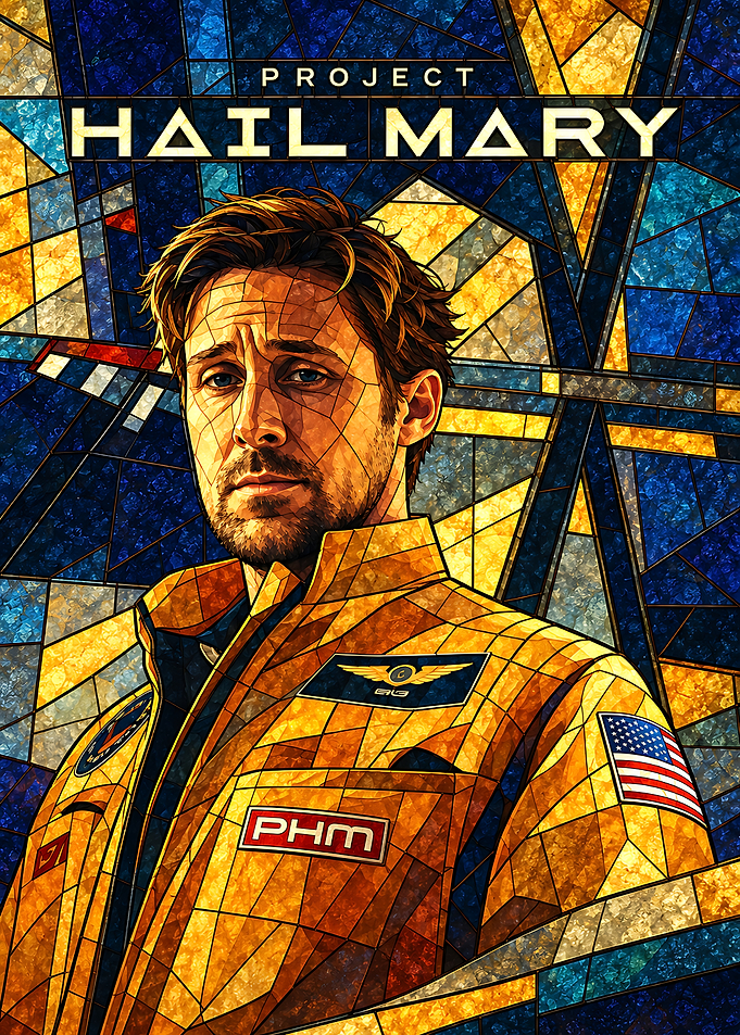 Project Hail Mary Stained Glass Poster