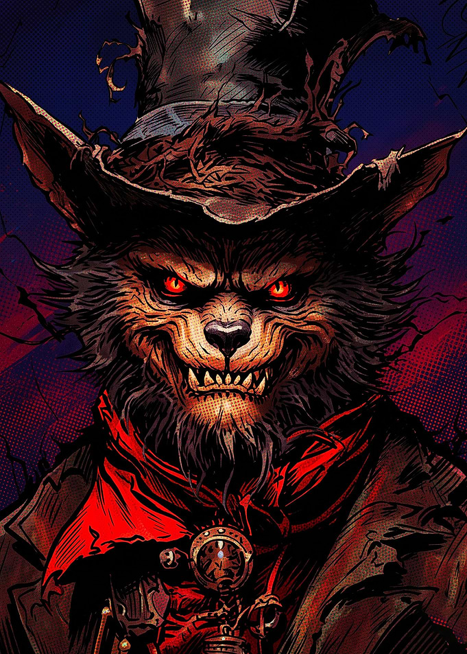 Sinister Werewolf in Top Hat