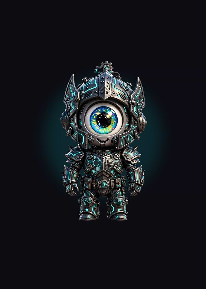 Cybernetic One-Eyed Knight Figure