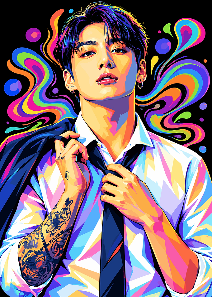 Colorful Pop Art Portrait of Jungkook