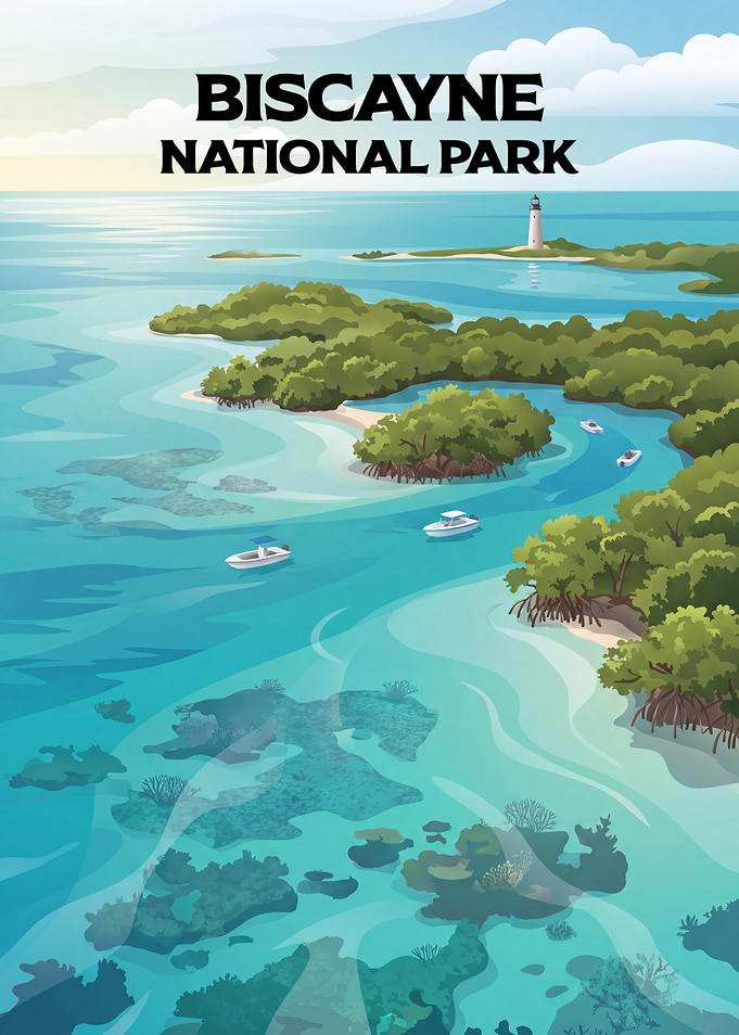 Biscayne National Park Travel Poster