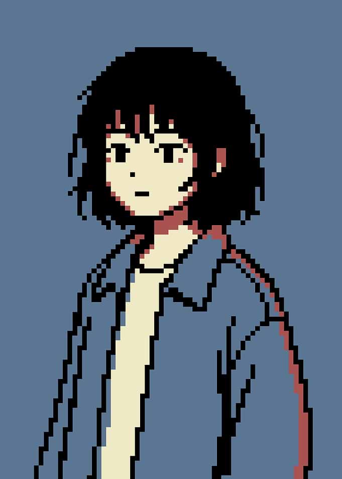 Pixel Art Anime Girl Portrait