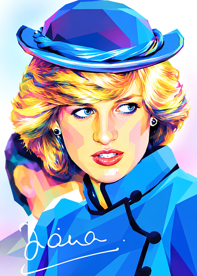 Princess Diana Low Poly Portrait