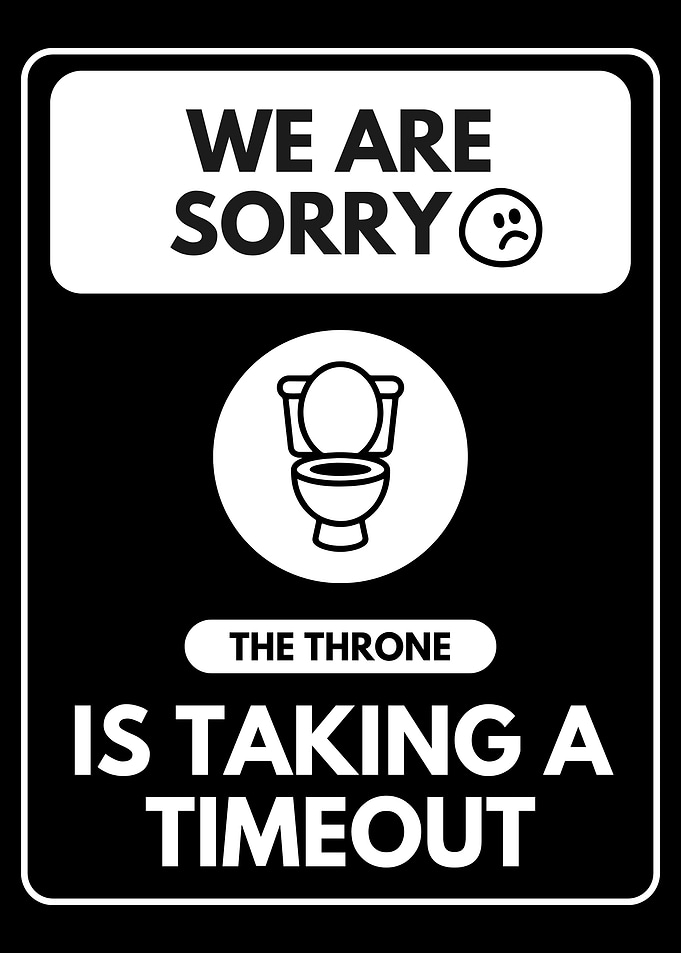 Funny Restroom Direction Sign