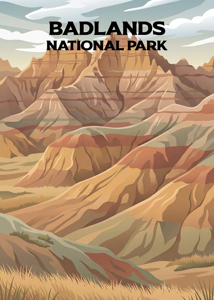 Badlands National Park Vintage Poster
