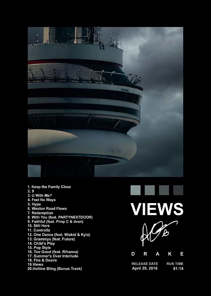 Drake Views Album Poster