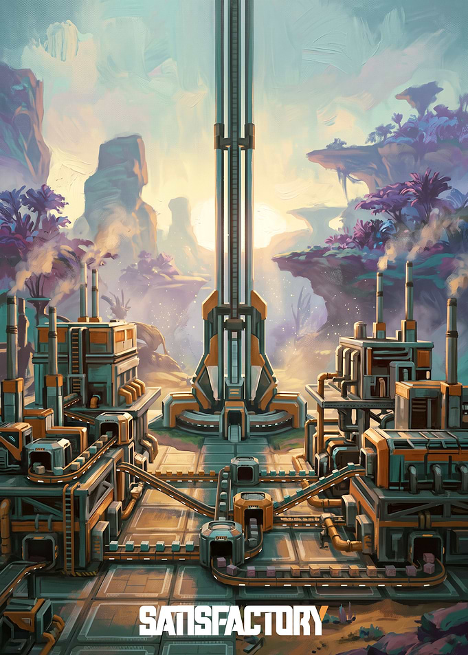Satisfactory Game Industrial Factory Landscape