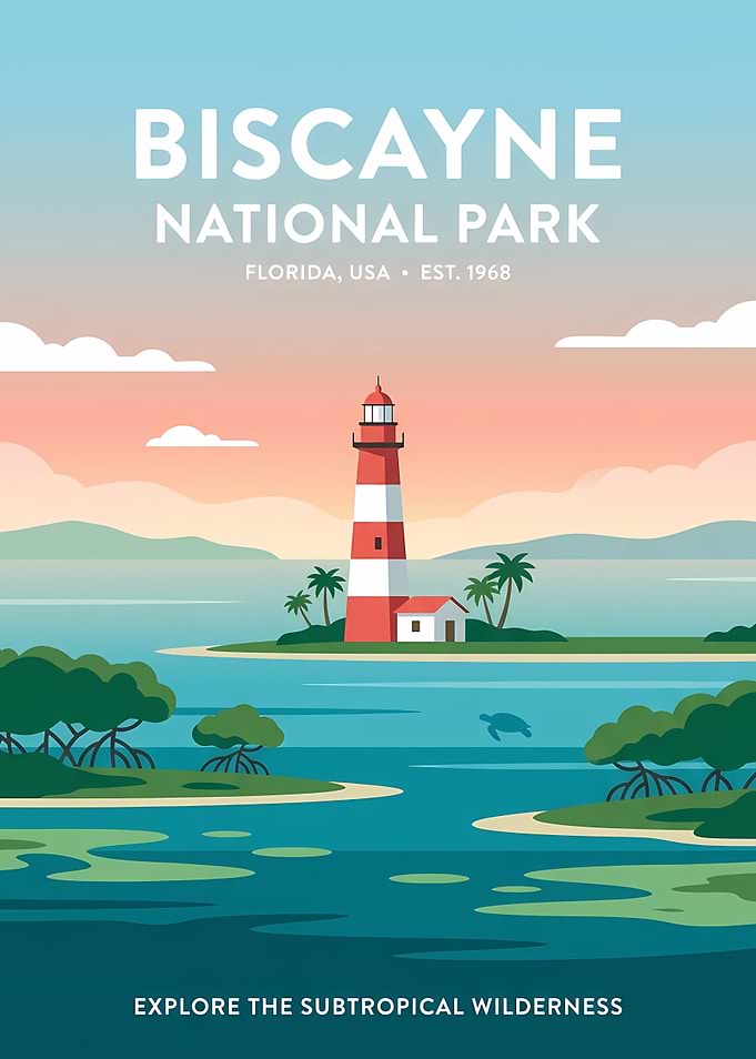 Biscayne National Park Travel Poster