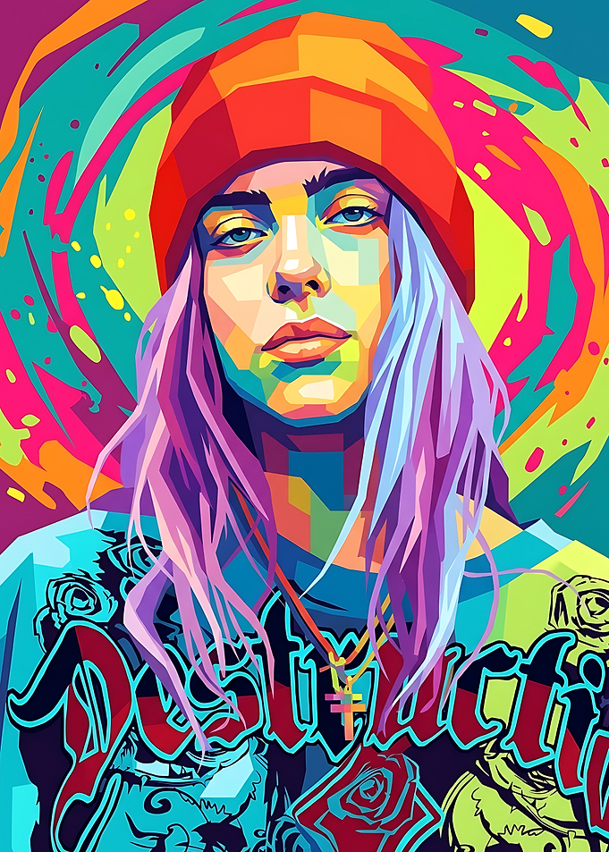 Billie Eilish Pop Art Portrait