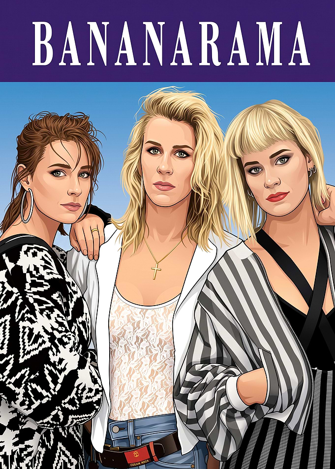 Bananarama Band Illustration Poster