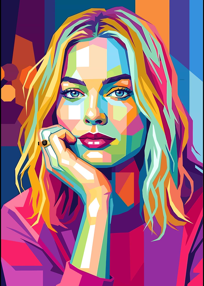Margot Robbie WPAP Pop Art Portrait