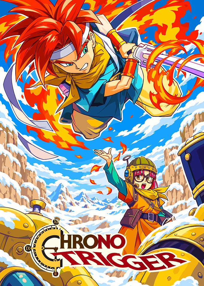 Chrono Trigger Crono and Lucca Illustration