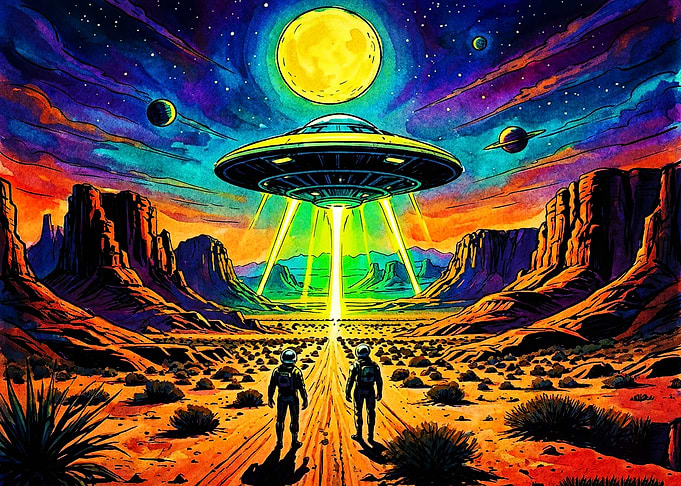 Astronauts Encountering UFO in Desert