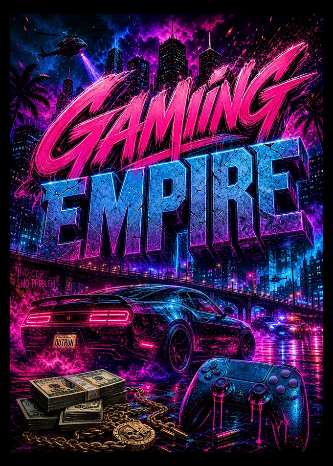 Gaming Empire Neon City Poster