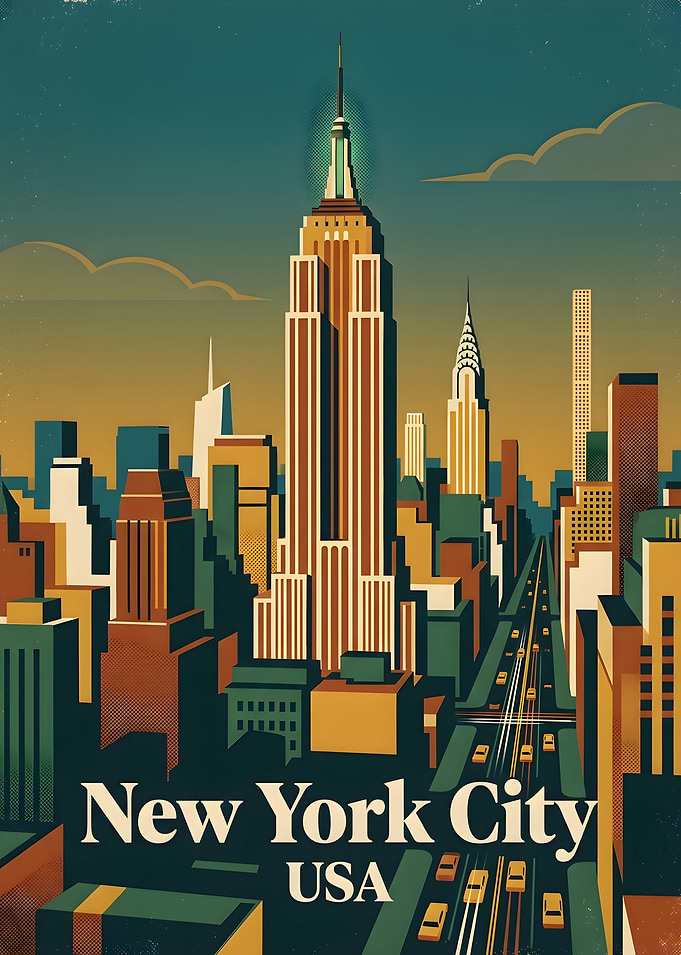 Vintage New York City Travel Poster