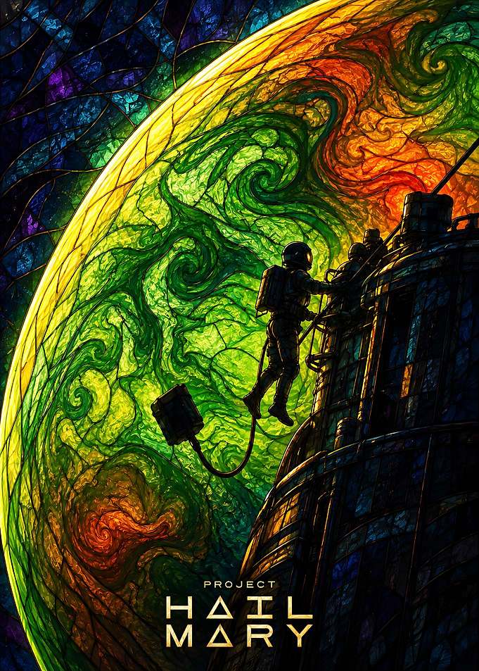 Project Hail Mary Stained Glass Poster