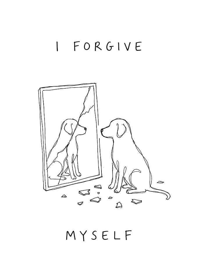 I Forgive Myself Dog Illustration