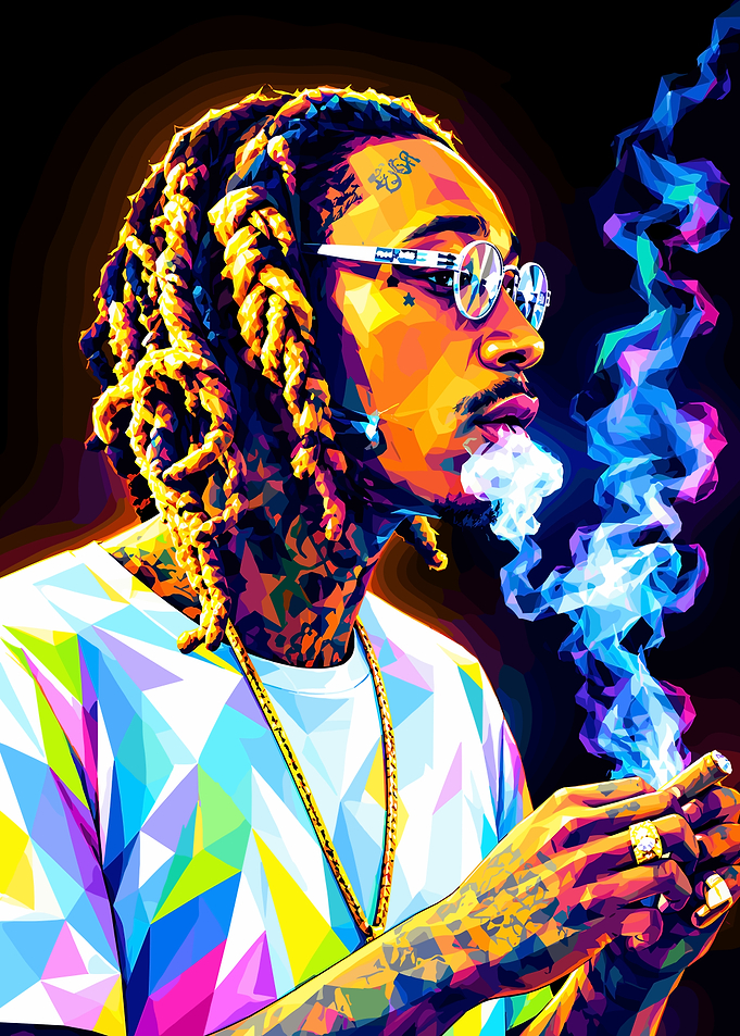 Wiz Khalifa Low Poly Pop Art