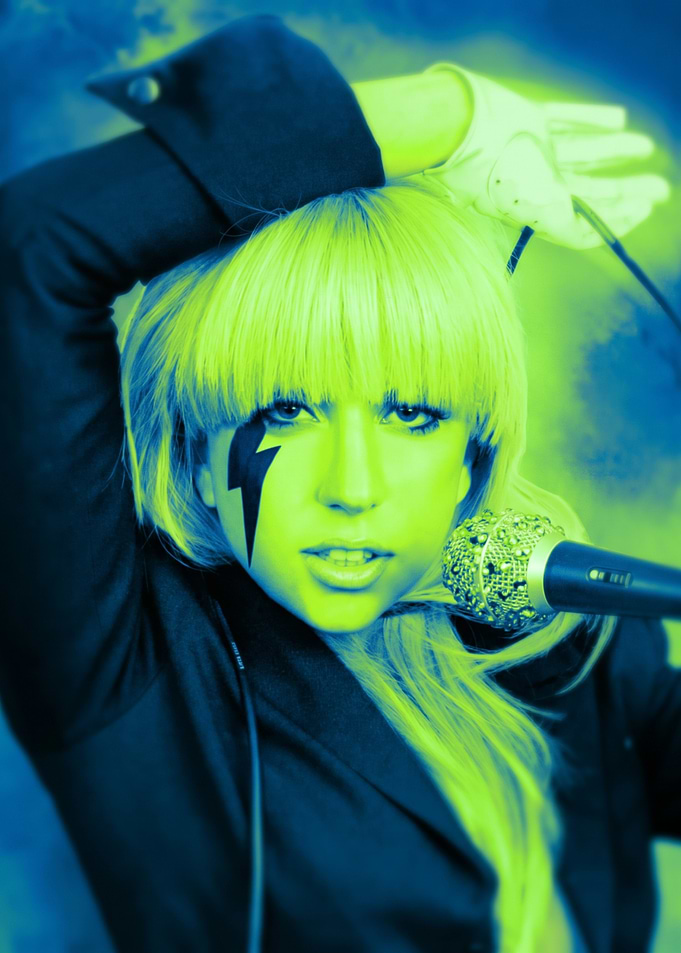 Lady Gaga Lightning Bolt Portrait
