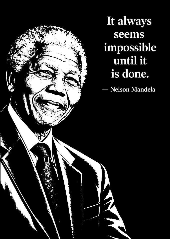 Nelson Mandela Inspirational Quote Poster