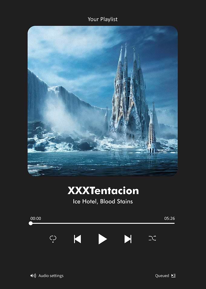 XXXTentacion Ice Hotel Music Player Poster