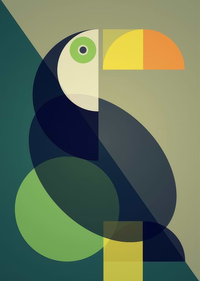 Geometric Toucan Minimalist Art