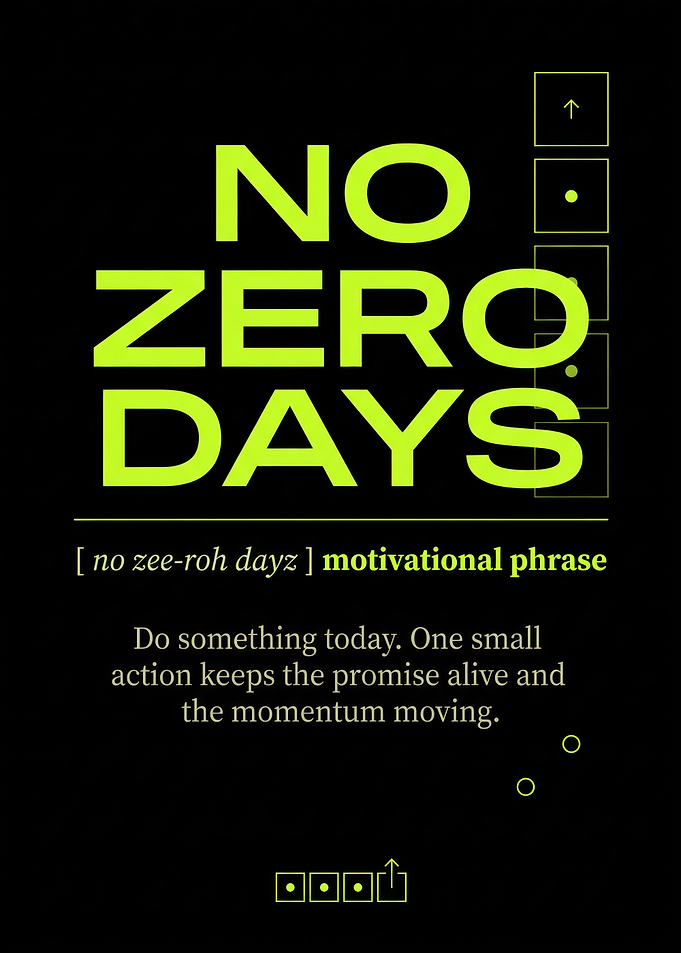 No Zero Days Motivational Poster