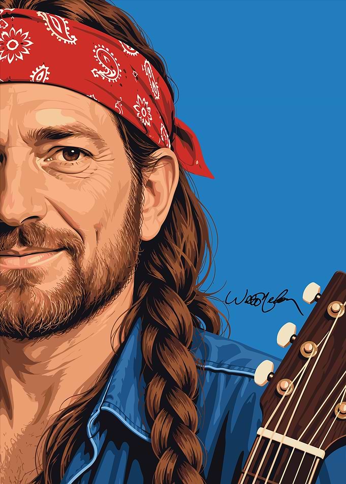 Willie Nelson Portrait Illustration
