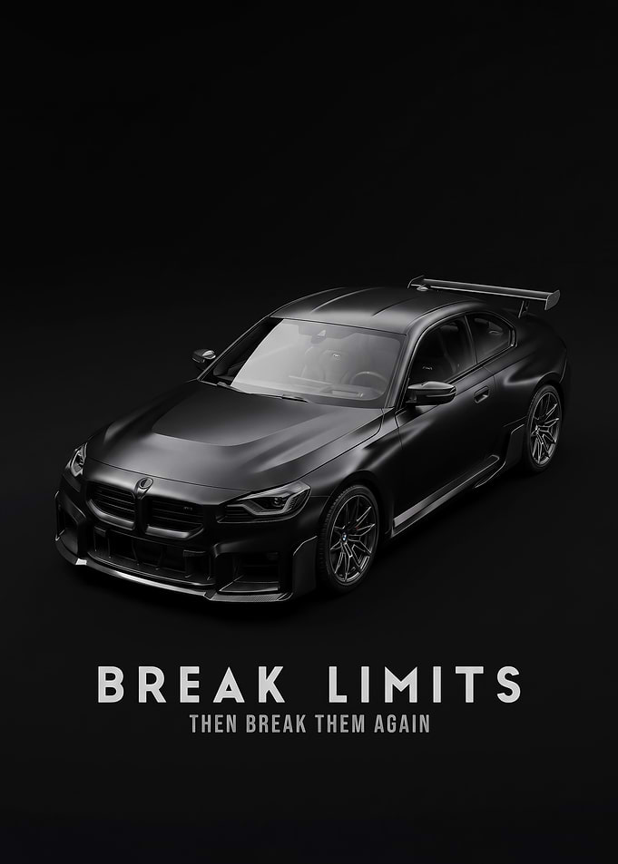 no limits Sleek European m2 car sleek black poster