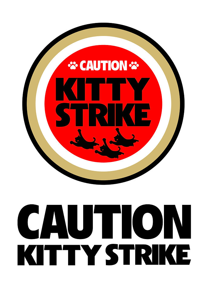 Caution! Kitty Strike Vintage Art