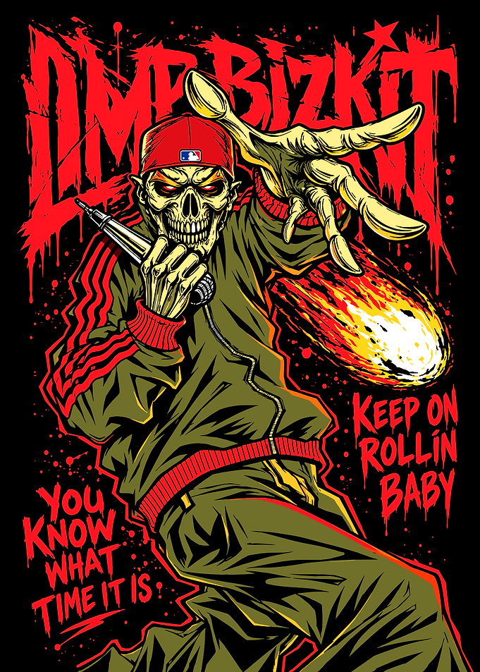 Limp Bizkit Fred Durst Skull Illustration