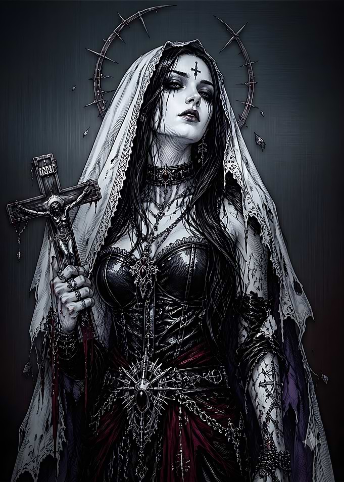 Gothic Nun with Crucifix