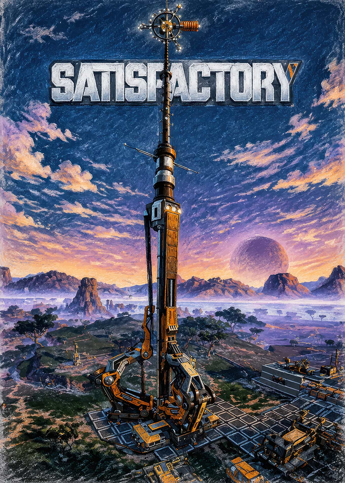 Satisfactory Game Space Elevator Poster