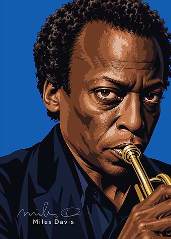 Miles Davis Jazz Trumpet Portrait