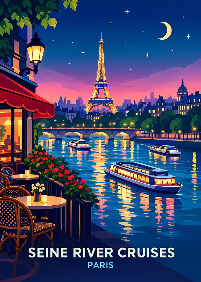 Seine River Cruises Paris Poster