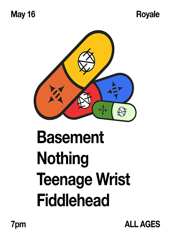 Basement Concert Poster with Pill Graphics