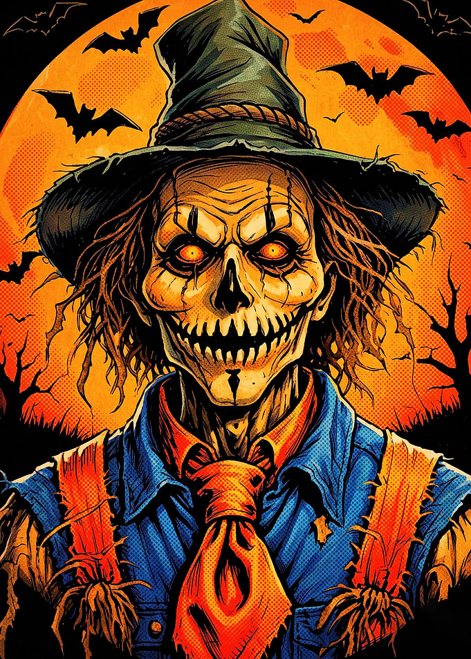 Scarecrow Halloween Horror Illustration